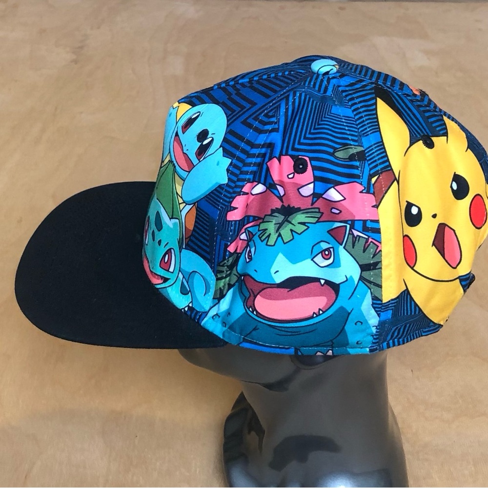 Pokémon Character Hat Cap Blue Black Colorful Graphic Youth Boy One Size.